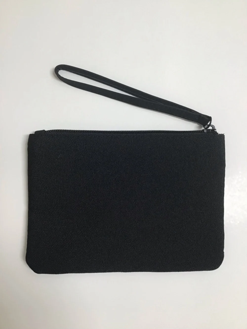 Bobbi Brown New York Wristlet Black Canvas Cosmetic Makeup Bag Case Travel Zip